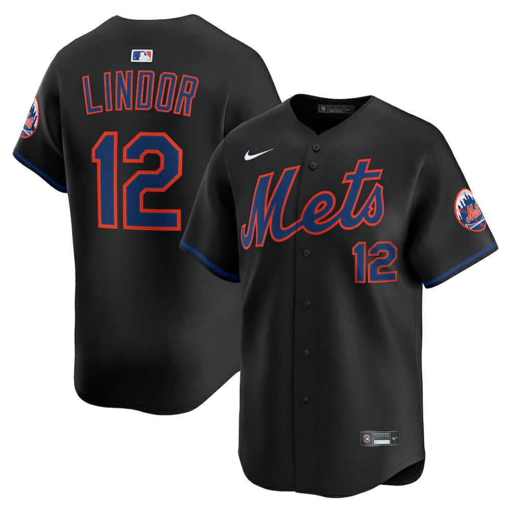 Francisco Lindor New York Mets Alternate Limited Jersey - Black | Nike
