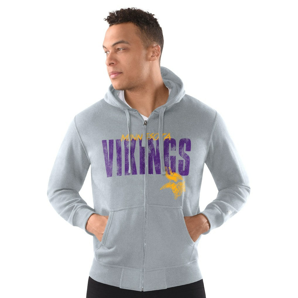 NFL Minnesota Vikings Starter Distressed Classic Full-Zip Hoodie