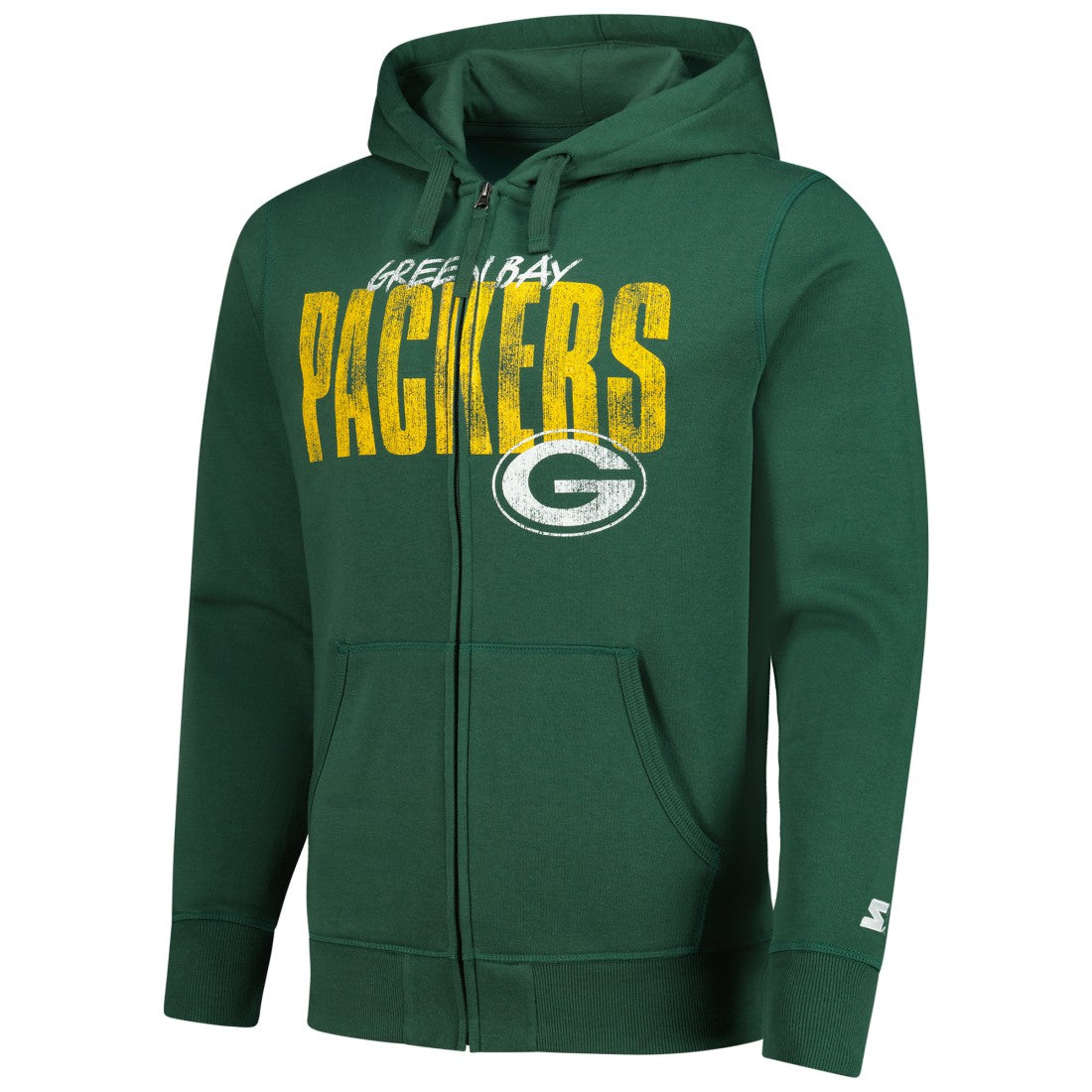 NFL Green Bay Packers Starter Distressed Classic Full-Zip Hoodie