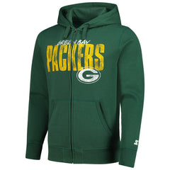 NFL Green Bay Packers Starter Distressed Classic Full-Zip Hoodie