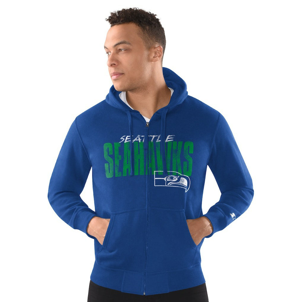 NFL Seattle Seahawks Starter Distressed Classic Full-Zip Hoodie