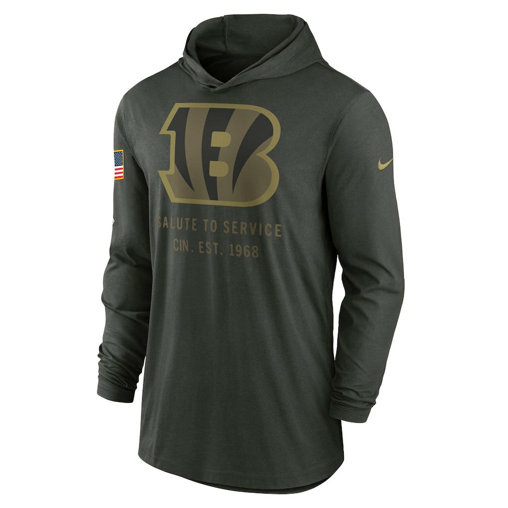 NFL Cincinnati Bengals 2025 Salute to Service Sideline Dri-FIT Lightweight Hooded Pullover