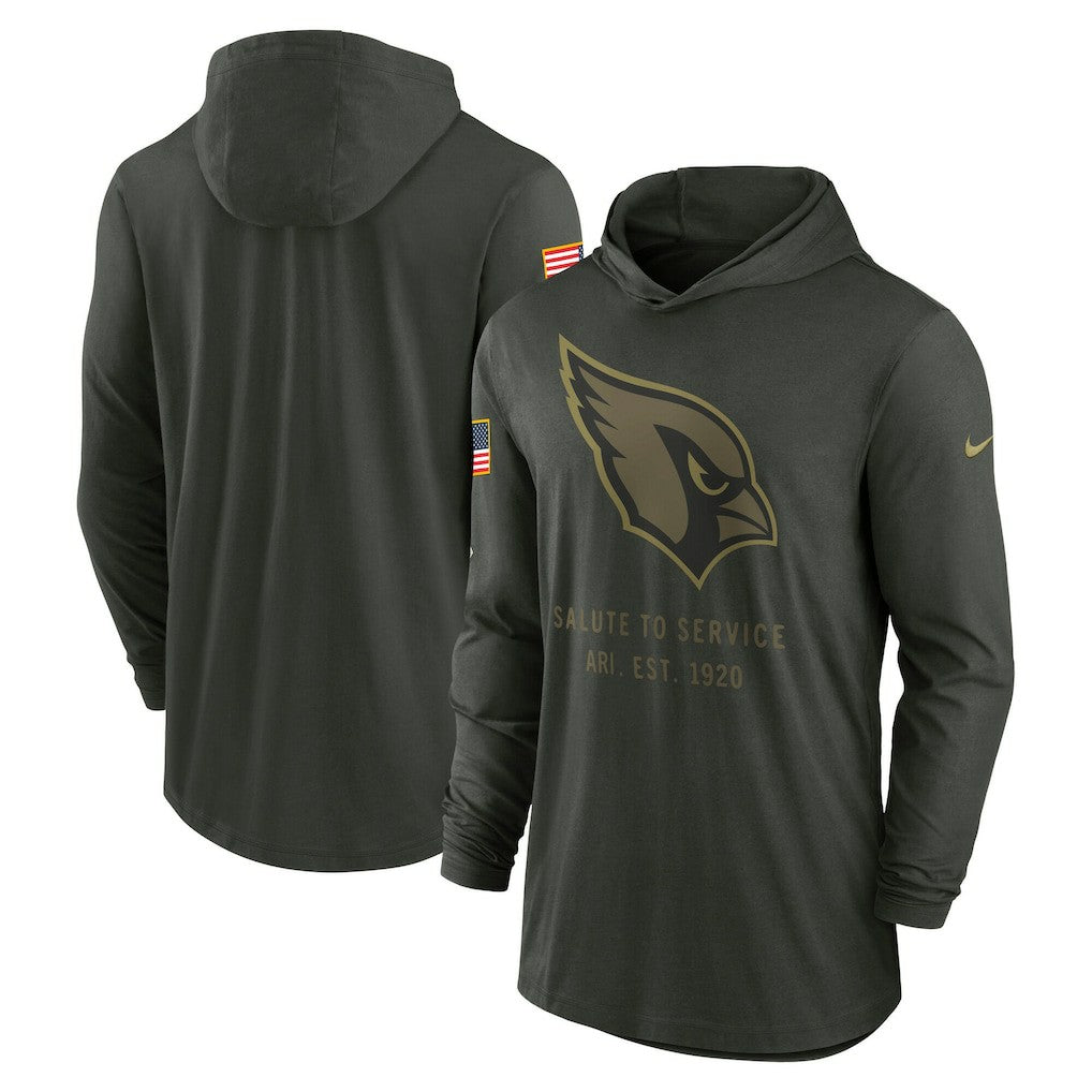 NFL Arizona Cardinals 2025 Salute to Service Sideline Dri-FIT Lightweight Hooded Pullover