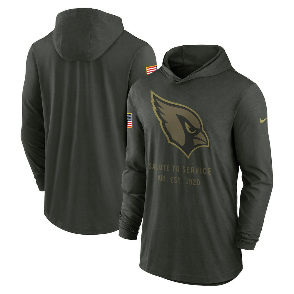 NFL Arizona Cardinals 2025 Salute to Service Sideline Dri-FIT Lightweight Hooded Pullover