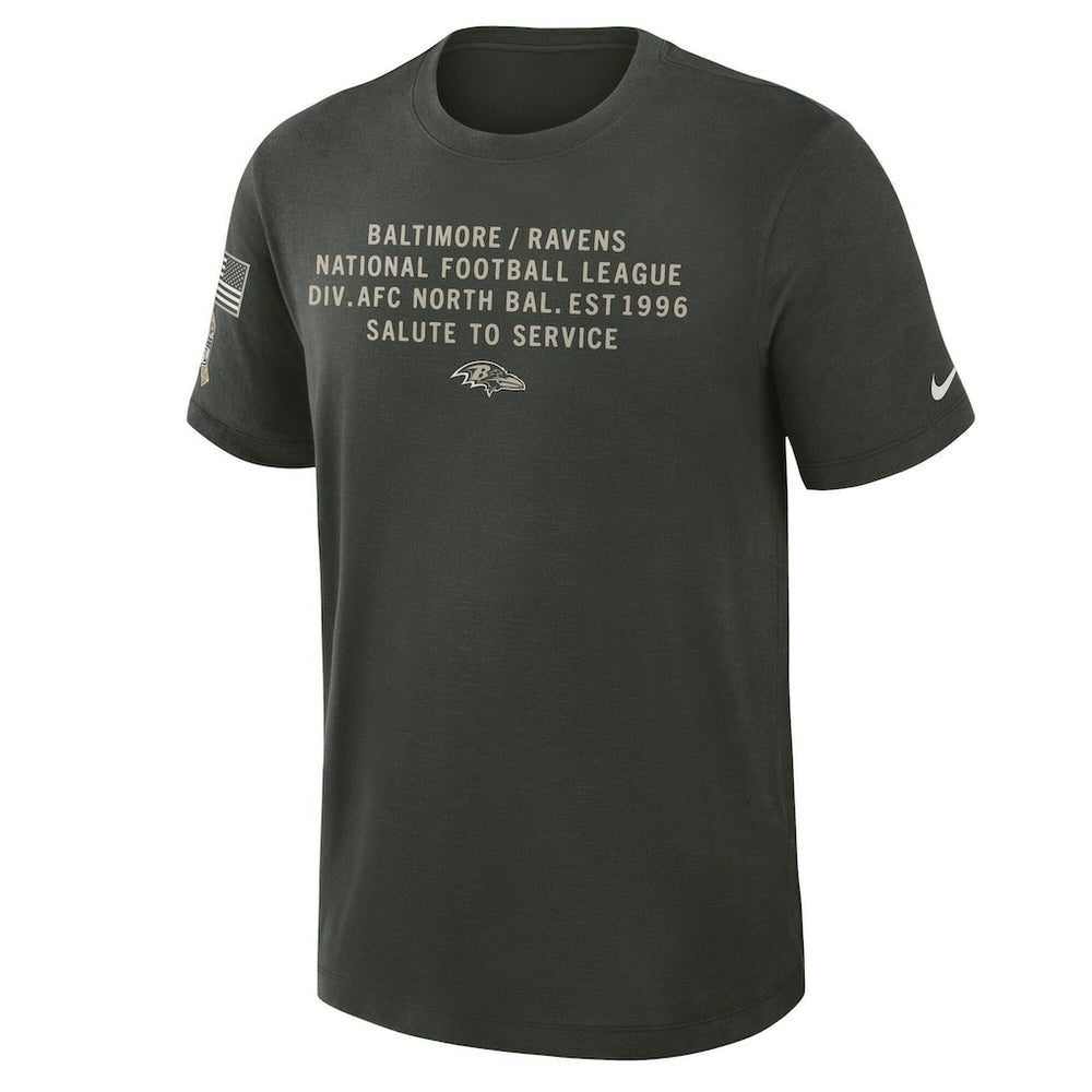 NFL Baltimore Ravens 2025 Salute to Service Sideline Slub Dri-FIT T-Shirt