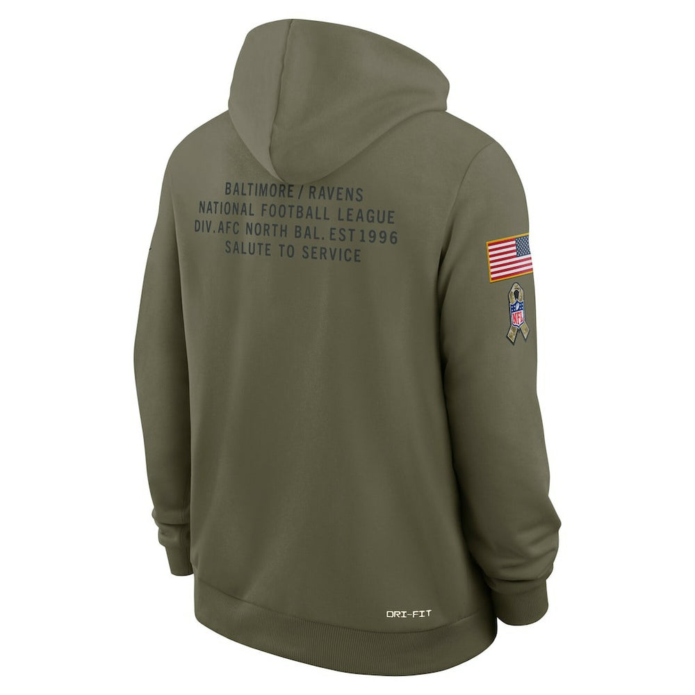 NFL Baltimore Ravens 2025 Salute to Service Sideline Standard Issue Dri-FIT Hoodie