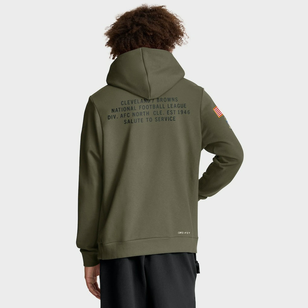 NFL Cleveland Browns 2025 Salute to Service Sideline Standard Issue Dri-FIT Hoodie