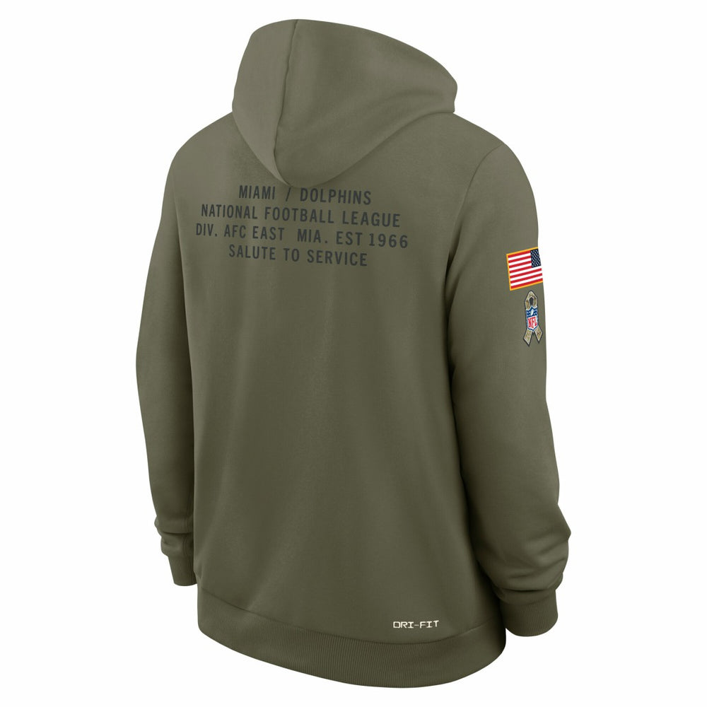 NFL Miami Dolphins 2025 Salute to Service Sideline Standard Issue Dri-FIT Hoodie