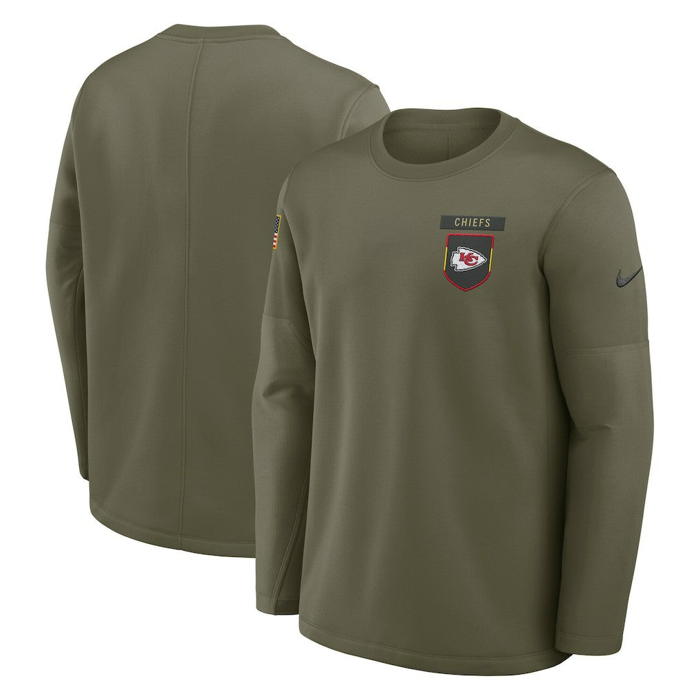 NFL Kansas City Chiefs 2025 Salute to Service Sideline Coaches Therma-FIT Long Sleeve Shirt