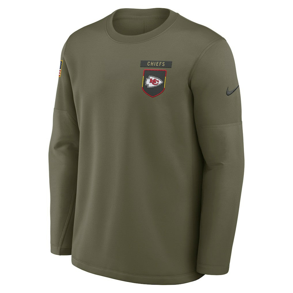 NFL Kansas City Chiefs 2025 Salute to Service Sideline Coaches Therma-FIT Long Sleeve Shirt