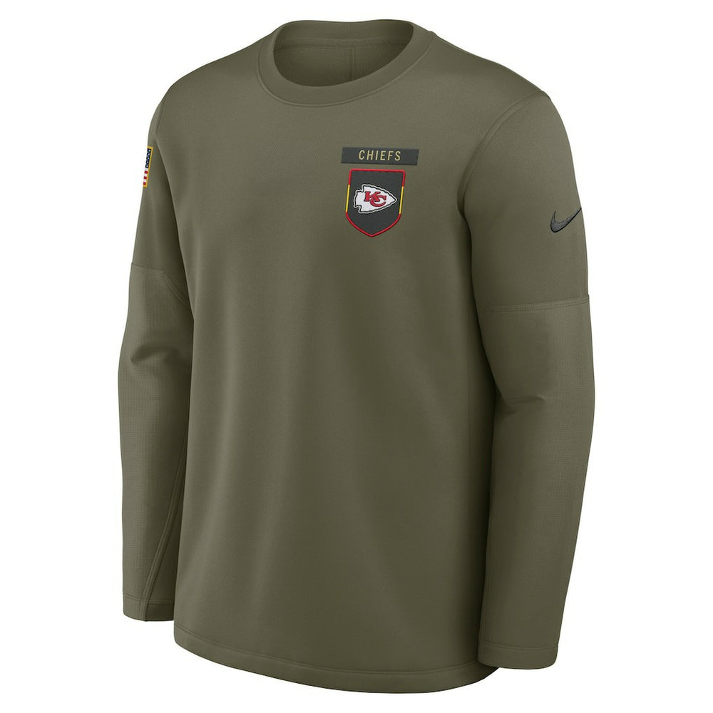 NFL Kansas City Chiefs 2025 Salute to Service Sideline Coaches Therma-FIT Long Sleeve Shirt
