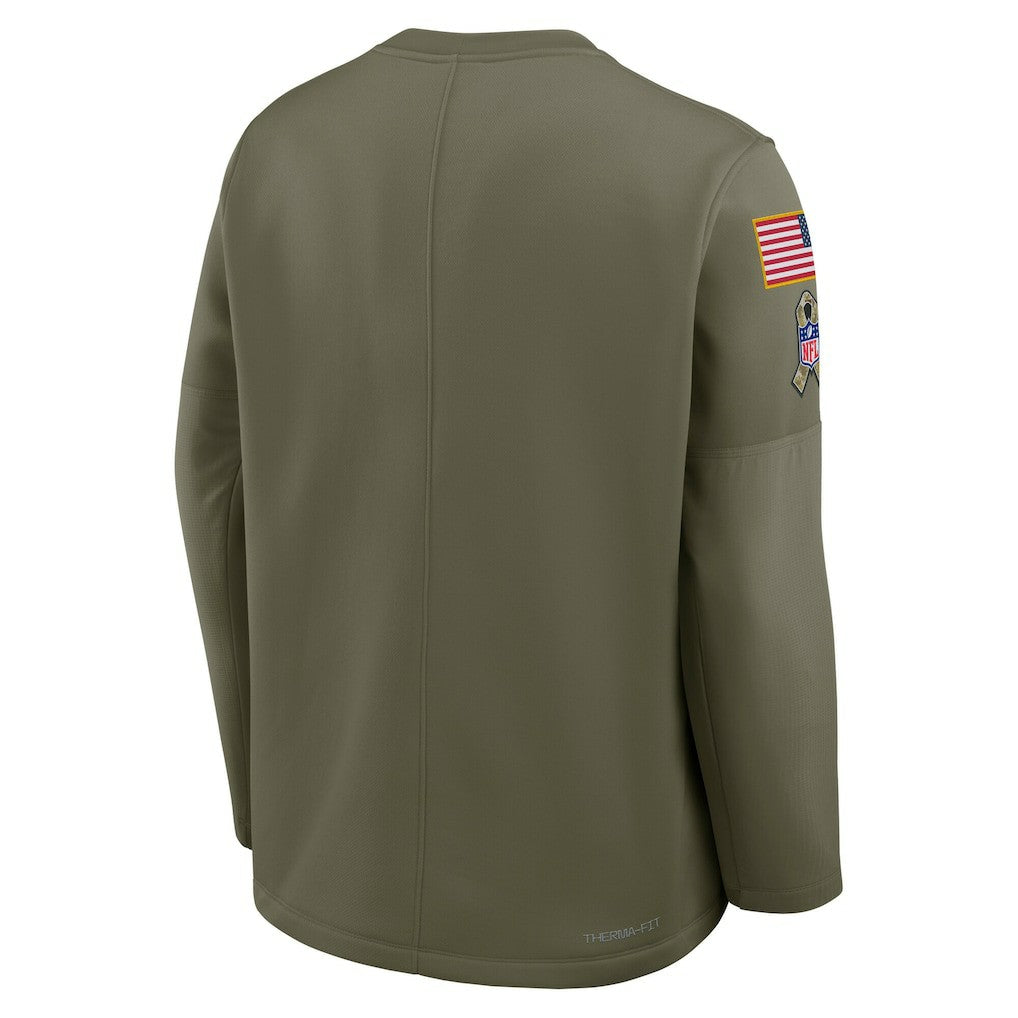 NFL Kansas City Chiefs 2025 Salute to Service Sideline Coaches Therma-FIT Long Sleeve Shirt