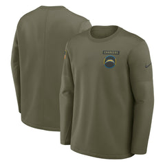 NFL Los Angeles Chargers 2025 Salute to Service Sideline Coaches Therma-FIT Long Sleeve Shirt