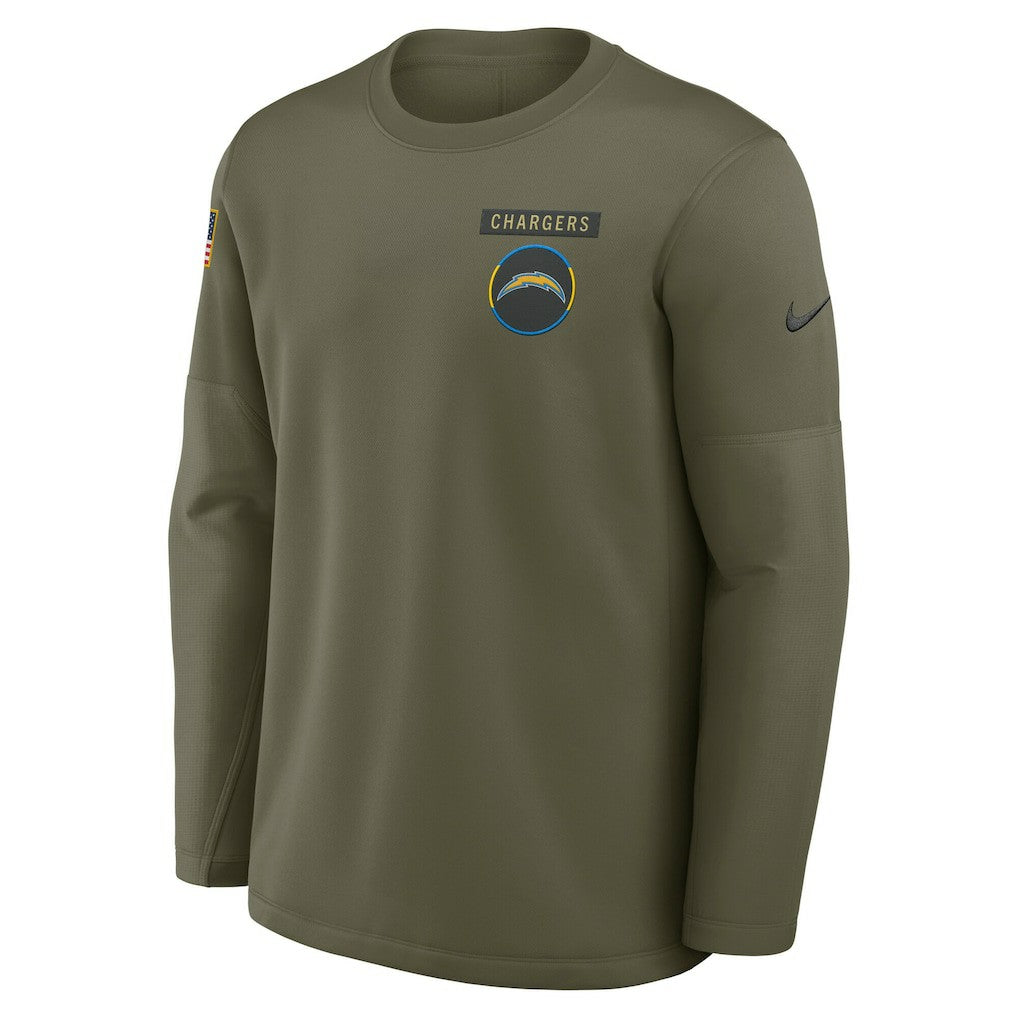 NFL Los Angeles Chargers 2025 Salute to Service Sideline Coaches Therma-FIT Long Sleeve Shirt