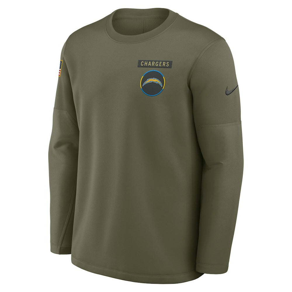 NFL Los Angeles Chargers 2025 Salute to Service Sideline Coaches Therma-FIT Long Sleeve Shirt