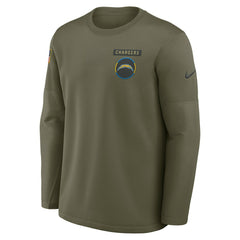 NFL Los Angeles Chargers 2025 Salute to Service Sideline Coaches Therma-FIT Long Sleeve Shirt