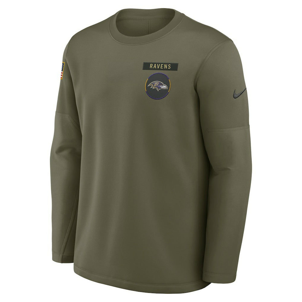 NFL Baltimore Ravens 2025 Salute to Service Sideline Coaches Therma-FIT Long Sleeve Shirt