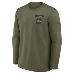NFL Baltimore Ravens 2025 Salute to Service Sideline Coaches Therma-FIT Long Sleeve Shirt