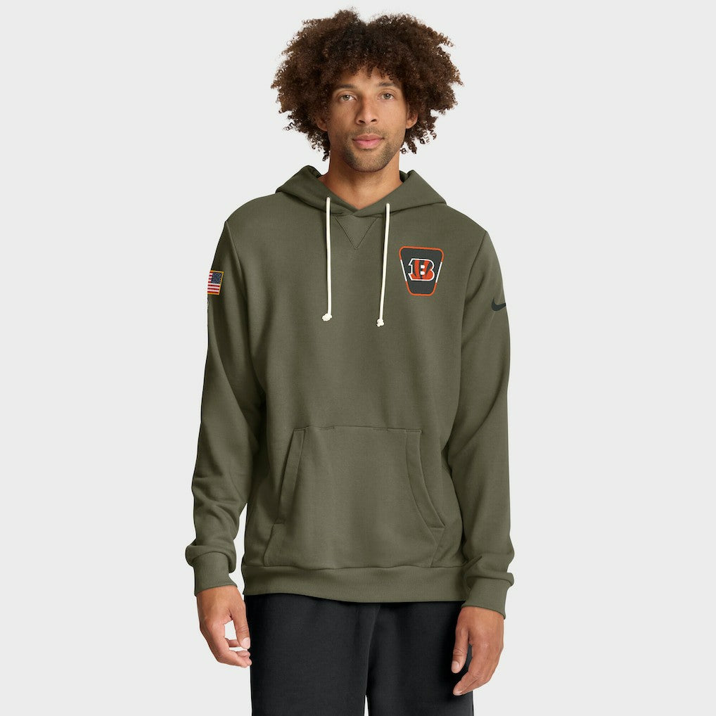 NFL Cincinnati Bengals Big & Tall 2025 Salute to Service Sideline Dominant Force Dri-FIT Hoodie