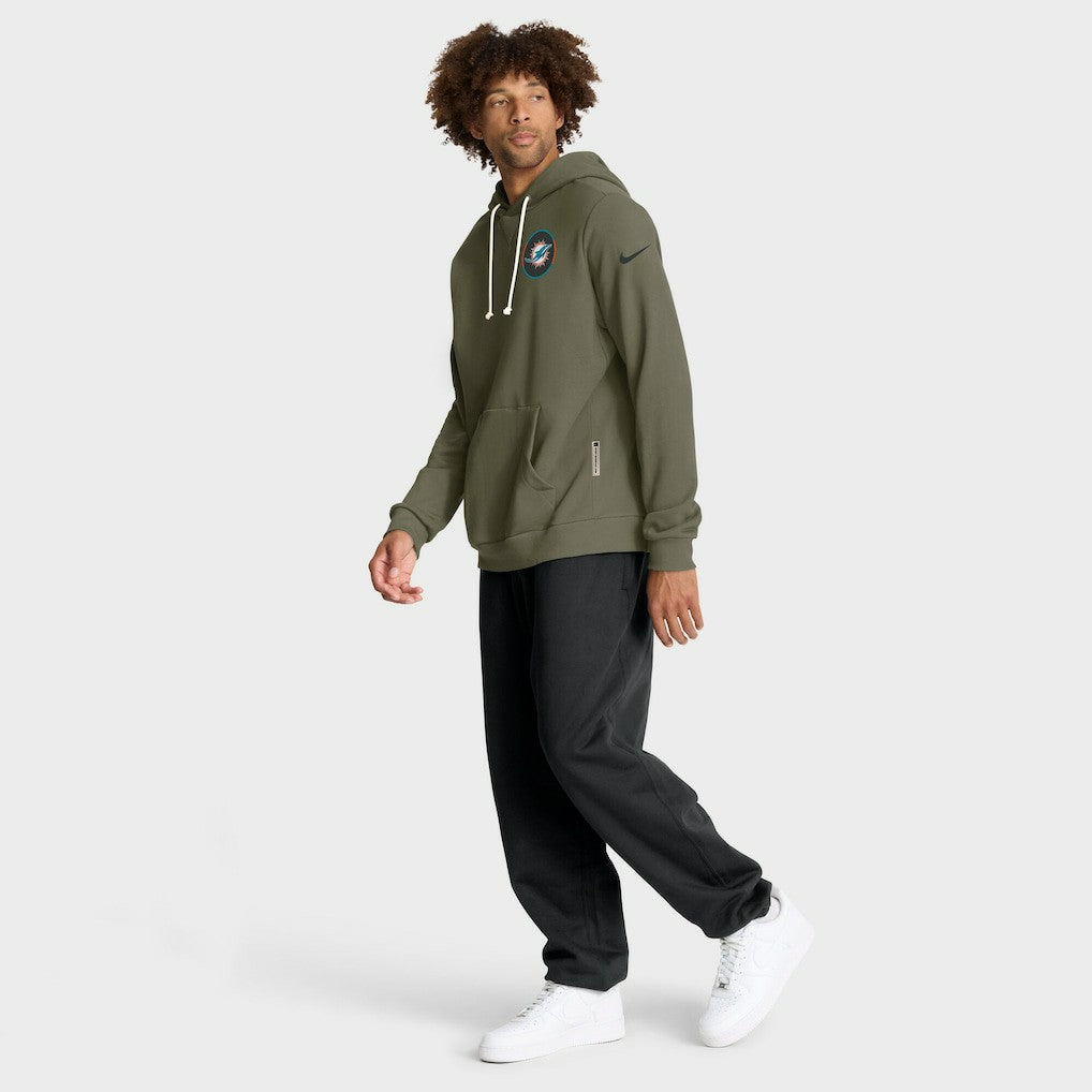 NFL Miami Dolphins Big & Tall 2025 Salute to Service Sideline Dominant Force Dri-FIT Hoodie