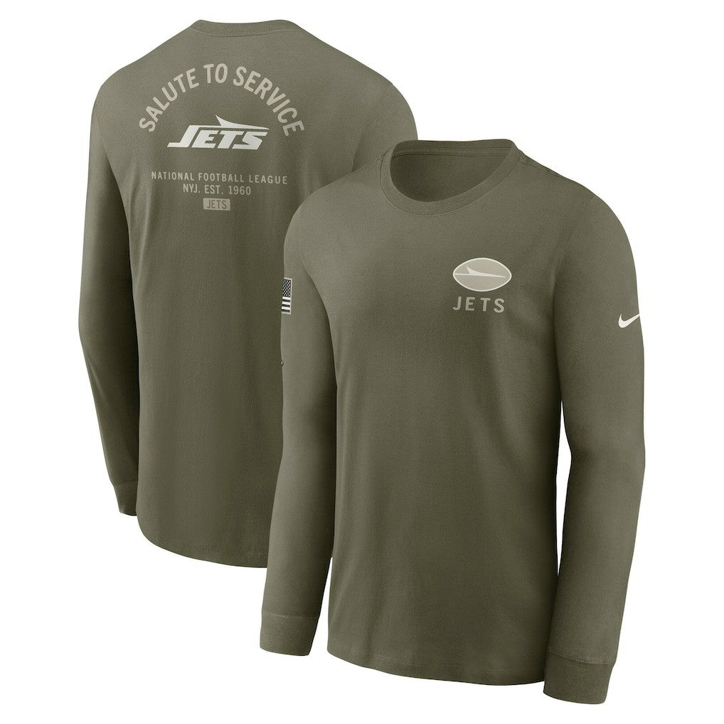 NFL New York Jets 2025 Salute to Service Sideline Long Sleeve T-Shirt