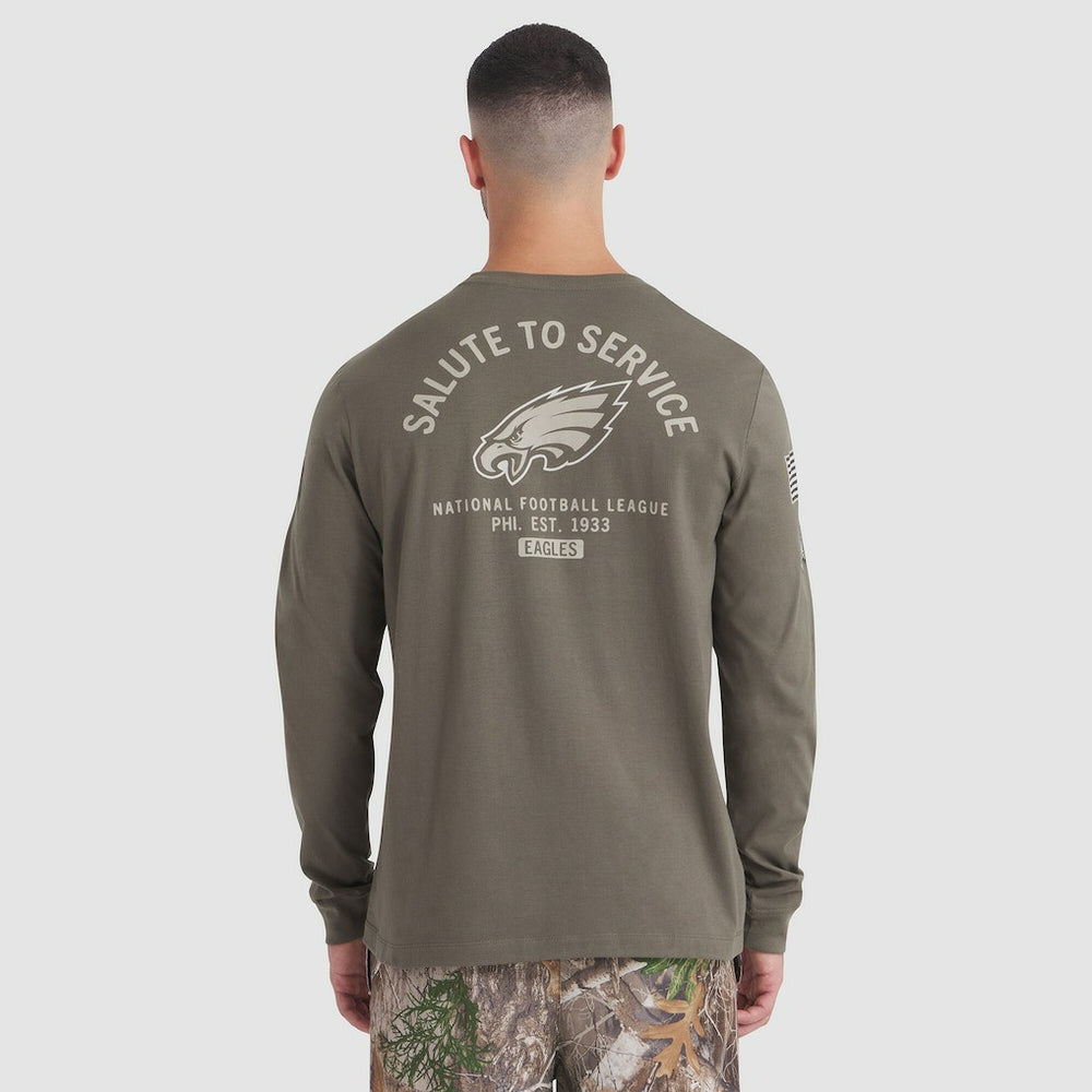 NFL Philadelphia Eagles 2025 Salute to Service Sideline Long Sleeve T-Shirt