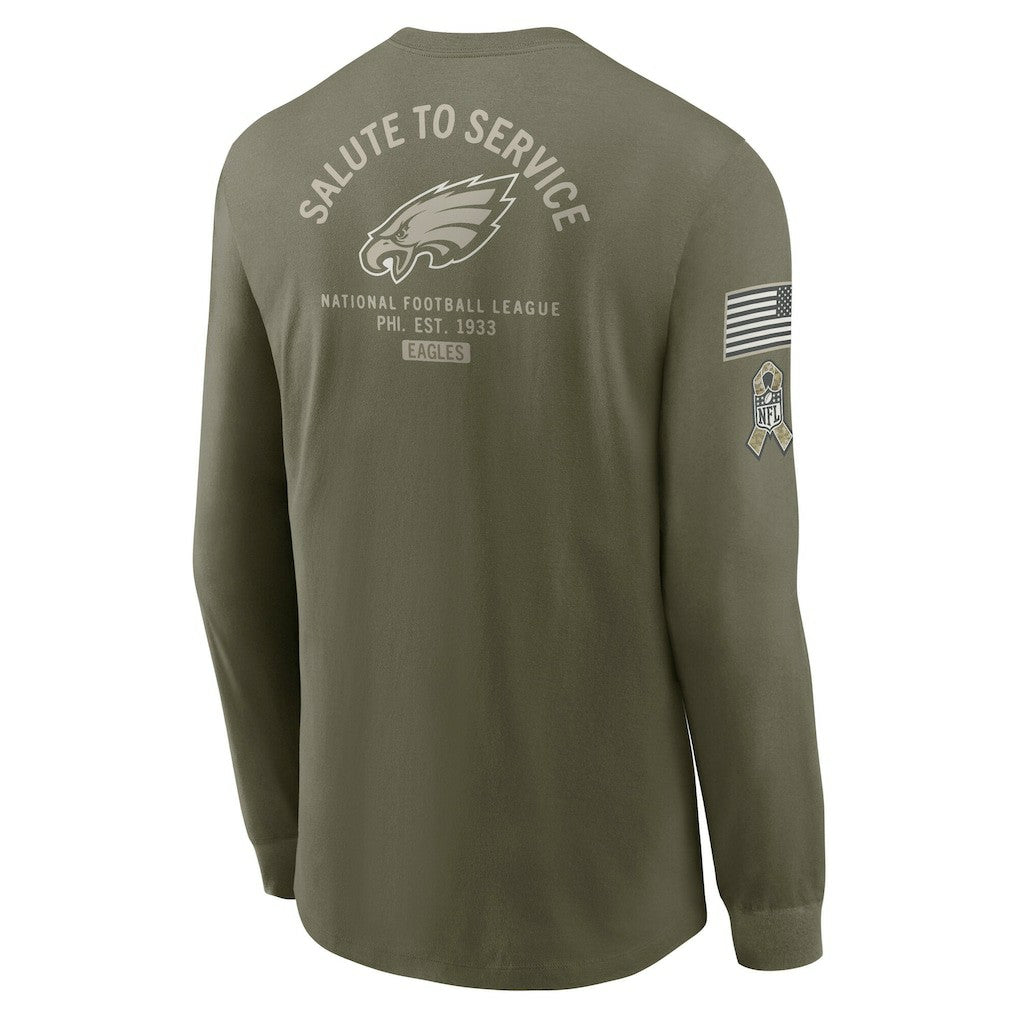 NFL Philadelphia Eagles 2025 Salute to Service Sideline Long Sleeve T-Shirt