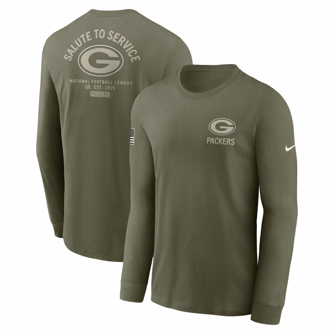 NFL Green Bay Packers 2025 Salute to Service Sideline Long Sleeve T-Shirt