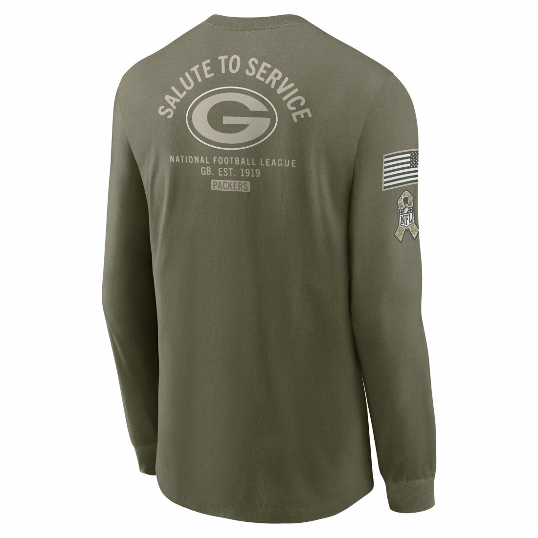 NFL Green Bay Packers 2025 Salute to Service Sideline Long Sleeve T-Shirt