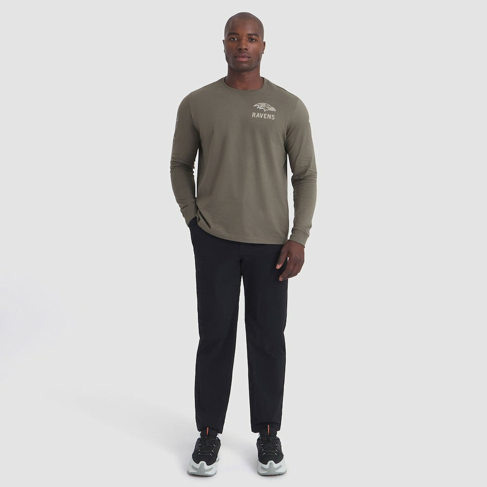NFL Baltimore Ravens 2025 Salute to Service Sideline Long Sleeve T-Shirt