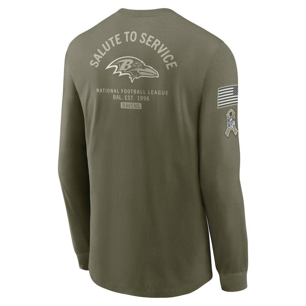 NFL Baltimore Ravens 2025 Salute to Service Sideline Long Sleeve T-Shirt