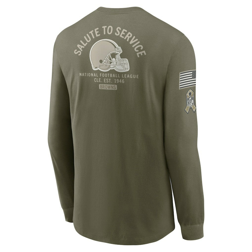 NFL Cleveland Browns 2025 Salute to Service Sideline Long Sleeve T-Shirt