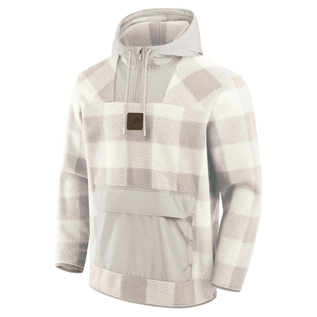 NFL Detroit Lions Elements Plaid Polar Fleece Quarter-Zip Hoodie