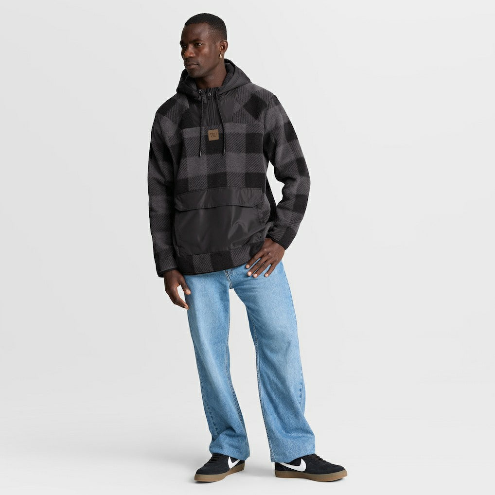 NFL Washington Commanders Elements Plaid Polar Fleece Quarter-Zip Hoodie