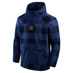 NFL Denver Broncos Elements Plaid Polar Fleece Quarter-Zip Hoodie
