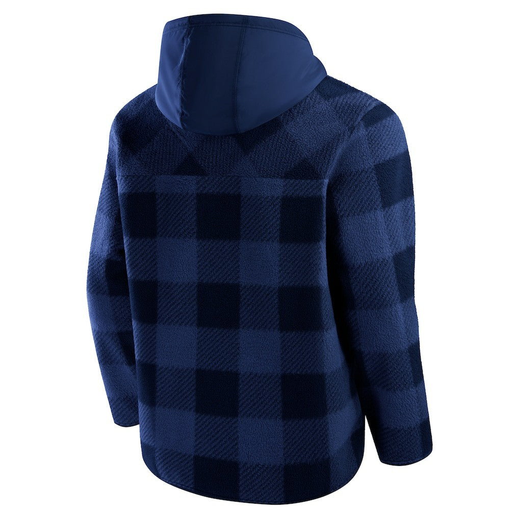 NFL Denver Broncos Elements Plaid Polar Fleece Quarter-Zip Hoodie