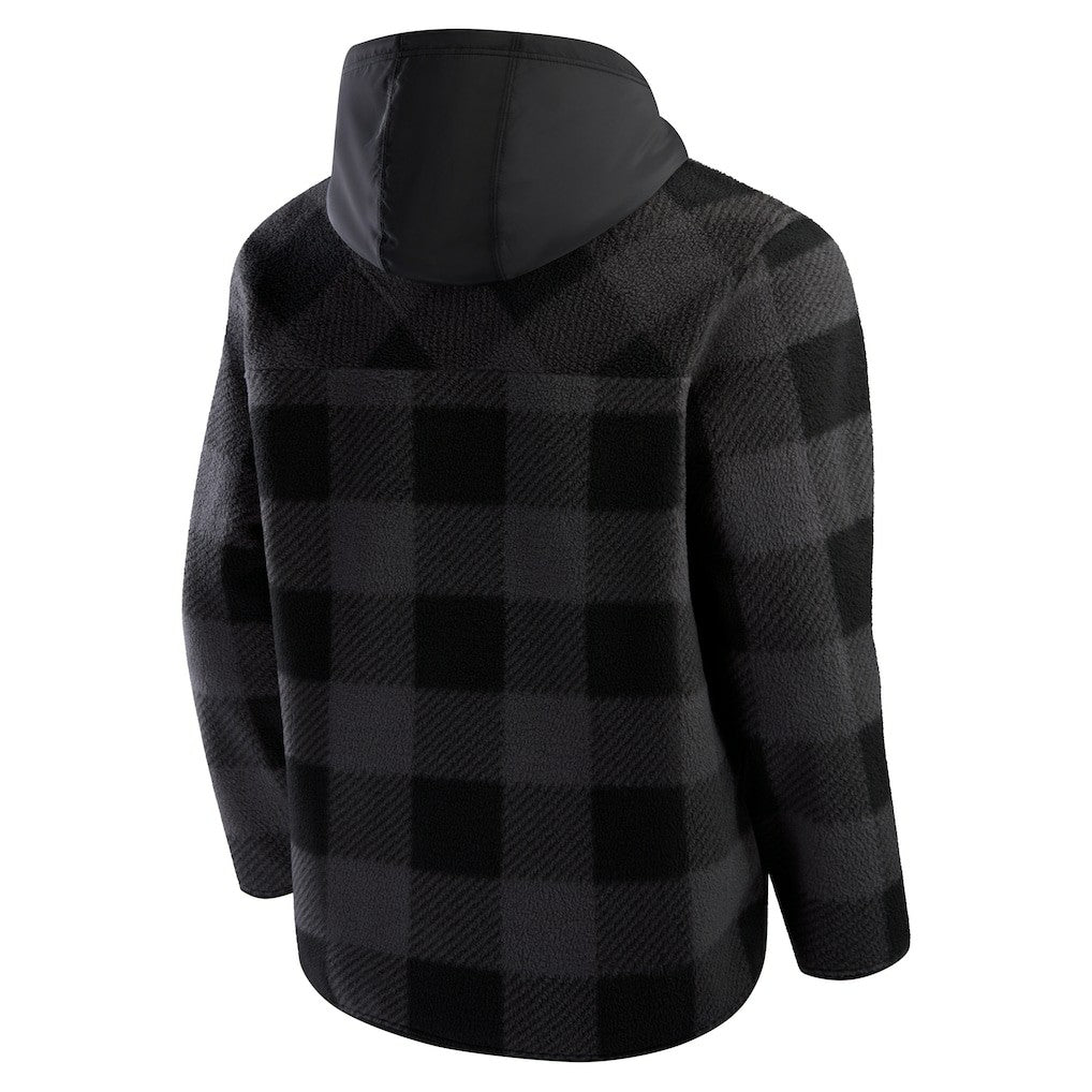 NFL Chicago Bears Elements Plaid Polar Fleece Quarter-Zip Hoodie