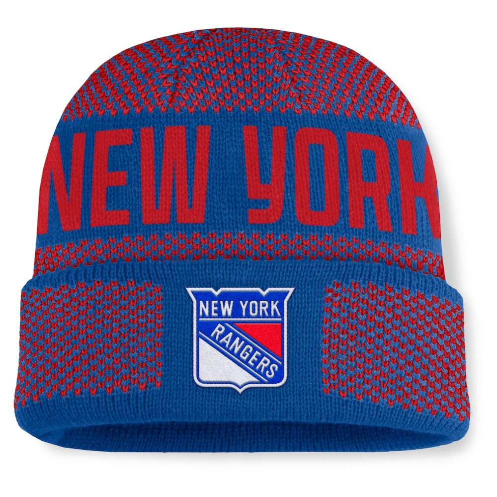 New York Rangers Fanatics Fundamentals Shelter Cuffed Knit Hat