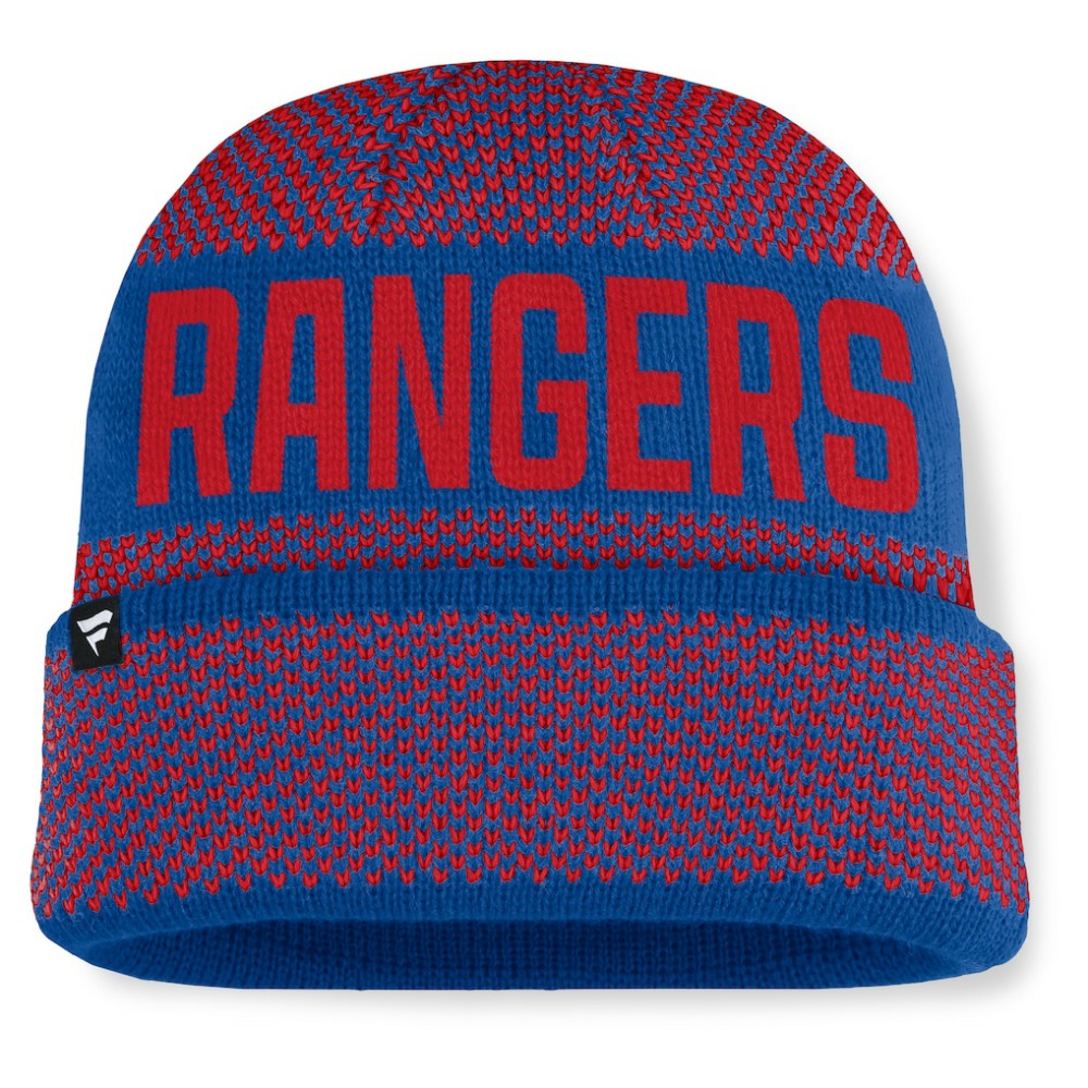 New York Rangers Fanatics Fundamentals Shelter Cuffed Knit Hat