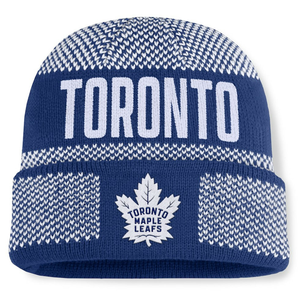 Toronto Maple Leafs Fanatics Fundamentals Shelter Cuffed Knit Hat