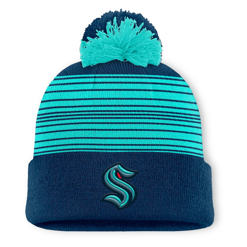 Seattle Kraken Fanatics Fundamental Spirit Cuffed Pom Knit Hat