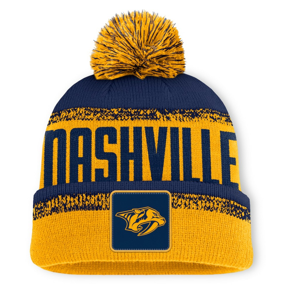 Nashville Predators Fanatics Fundamentals Thrive Cuffed Knit Hat with Pom