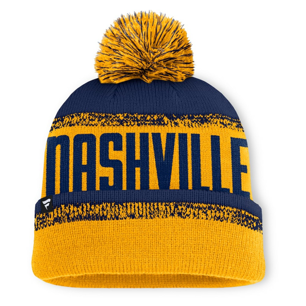 Nashville Predators Fanatics Fundamentals Thrive Cuffed Knit Hat with Pom
