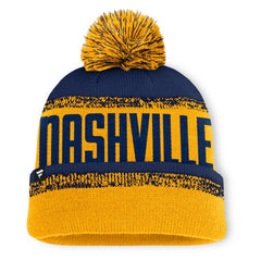 Nashville Predators Fanatics Fundamentals Thrive Cuffed Knit Hat with Pom