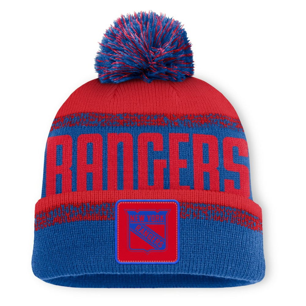 New York Rangers Fanatics Fundamentals Thrive Cuffed Knit Hat with Pom