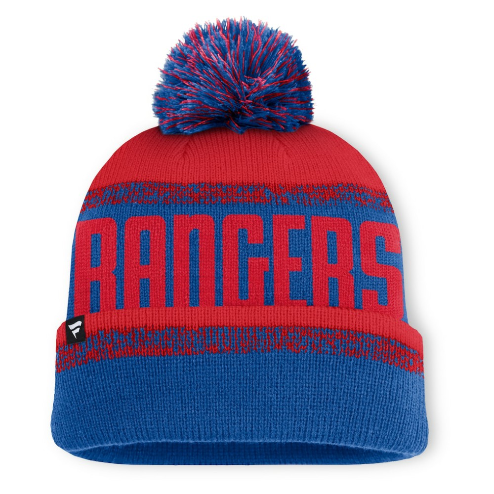 New York Rangers Fanatics Fundamentals Thrive Cuffed Knit Hat with Pom