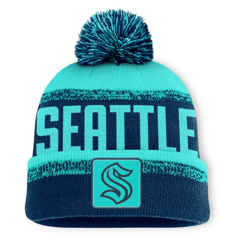 Seattle Kraken Fanatics Fundamentals Thrive Cuffed Knit Hat with Pom