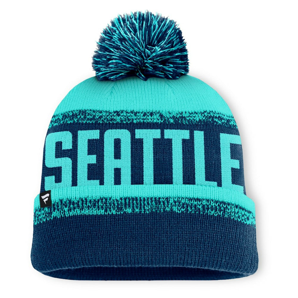 Seattle Kraken Fanatics Fundamentals Thrive Cuffed Knit Hat with Pom