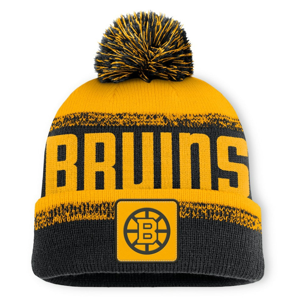 Boston Bruins Fanatics Fundamentals Thrive Cuffed Knit Hat with Pom