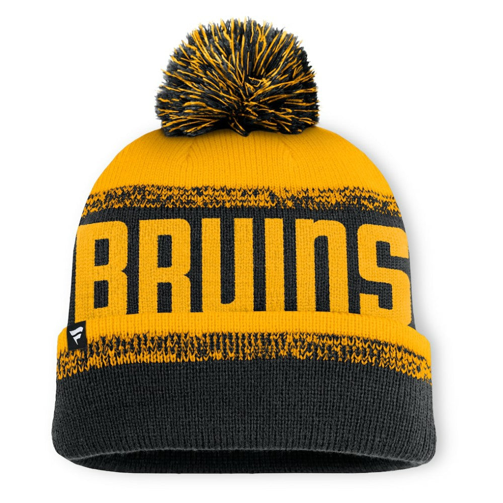 Boston Bruins Fanatics Fundamentals Thrive Cuffed Knit Hat with Pom